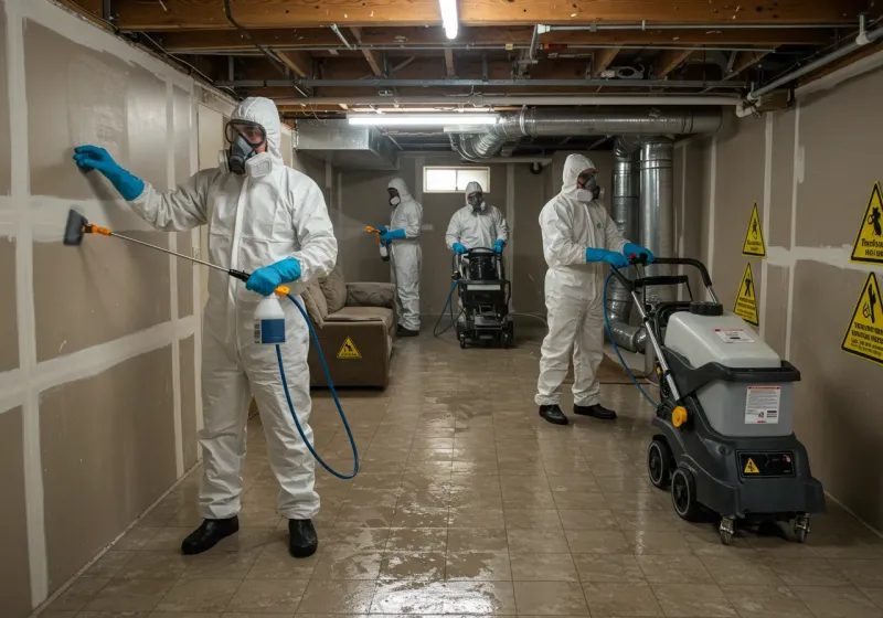 Basement Moisture Removal and Structural Drying process in Chadwicks, NY